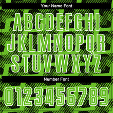 Load image into Gallery viewer, Custom Black Aurora Green-White Line Sublimation Soccer Uniform Jersey