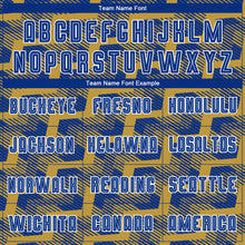 Load image into Gallery viewer, Custom Royal Old Gold-White Line Sublimation Soccer Uniform Jersey