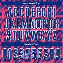 Load image into Gallery viewer, Custom Royal Neon Pink-White Line Sublimation Soccer Uniform Jersey