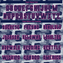 Load image into Gallery viewer, Custom Navy Silver-Pink Line Sublimation Soccer Uniform Jersey