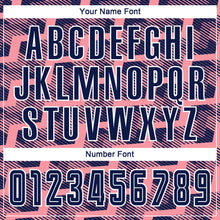 Load image into Gallery viewer, Custom Navy Medium Pink-White Line Sublimation Soccer Uniform Jersey