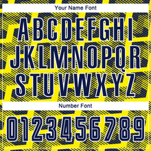 Load image into Gallery viewer, Custom Navy Light Yellow-White Line Sublimation Soccer Uniform Jersey