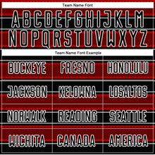 Load image into Gallery viewer, Custom Black Red-White Geometric Shapes And Line Sublimation Soccer Uniform Jersey