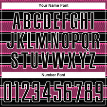 Load image into Gallery viewer, Custom Black Pink-White Geometric Shapes And Line Sublimation Soccer Uniform Jersey
