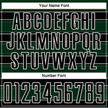 Load image into Gallery viewer, Custom Black Green-White Geometric Shapes And Line Sublimation Soccer Uniform Jersey