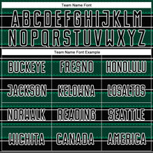 Load image into Gallery viewer, Custom Black Kelly Green-White Geometric Shapes And Line Sublimation Soccer Uniform Jersey