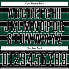 Load image into Gallery viewer, Custom Black Kelly Green-White Geometric Shapes And Line Sublimation Soccer Uniform Jersey