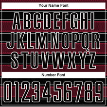 Load image into Gallery viewer, Custom Black Crimson-White Geometric Shapes And Line Sublimation Soccer Uniform Jersey