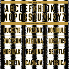 Load image into Gallery viewer, Custom Black White-Old Gold Line Sublimation Soccer Uniform Jersey