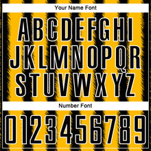 Load image into Gallery viewer, Custom Black Gold-White Line Sublimation Soccer Uniform Jersey