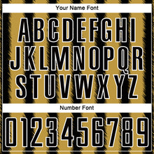 Load image into Gallery viewer, Custom Black Old Gold-White Line Sublimation Soccer Uniform Jersey