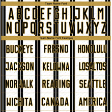 Load image into Gallery viewer, Custom Black White-Old Gold Line Sublimation Soccer Uniform Jersey