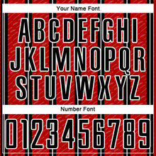 Load image into Gallery viewer, Custom Black Red-White Line Sublimation Soccer Uniform Jersey