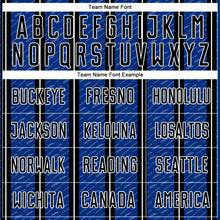 Load image into Gallery viewer, Custom Black Royal-White Line Sublimation Soccer Uniform Jersey