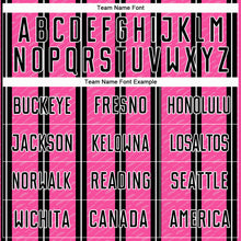 Load image into Gallery viewer, Custom Black Pink-White Line Sublimation Soccer Uniform Jersey