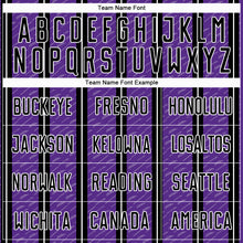 Load image into Gallery viewer, Custom Black Purple-White Line Sublimation Soccer Uniform Jersey