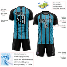 Load image into Gallery viewer, Custom Black Panther Blue-White Line Sublimation Soccer Uniform Jersey