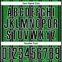 Load image into Gallery viewer, Custom Black Grass Green-White Line Sublimation Soccer Uniform Jersey