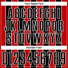 Load image into Gallery viewer, Custom Black Red-White Line Sublimation Soccer Uniform Jersey