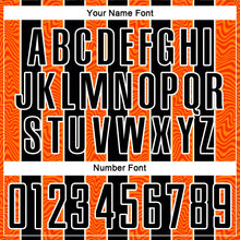 Load image into Gallery viewer, Custom Black Orange-White Line Sublimation Soccer Uniform Jersey