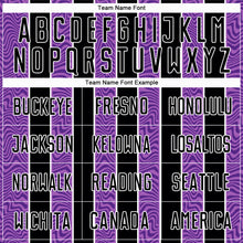 Load image into Gallery viewer, Custom Black Purple-White Line Sublimation Soccer Uniform Jersey