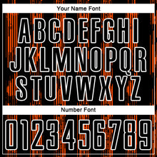 Load image into Gallery viewer, Custom Black Orange-White Line Sublimation Soccer Uniform Jersey