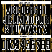 Load image into Gallery viewer, Custom Black Old Gold-White Line Sublimation Soccer Uniform Jersey