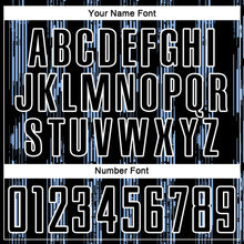 Load image into Gallery viewer, Custom Black Light Blue-White Line Sublimation Soccer Uniform Jersey