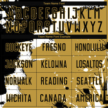 Load image into Gallery viewer, Custom Black White-Old Gold Spalsh Sublimation Soccer Uniform Jersey