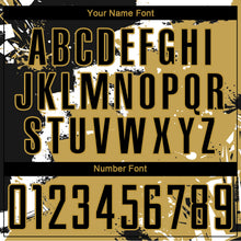 Load image into Gallery viewer, Custom Black White-Old Gold Spalsh Sublimation Soccer Uniform Jersey