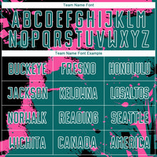 Load image into Gallery viewer, Custom Black Teal-Pink Spalsh Sublimation Soccer Uniform Jersey