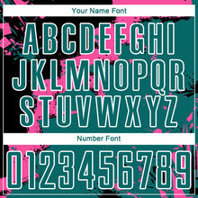 Load image into Gallery viewer, Custom Black Teal-Pink Spalsh Sublimation Soccer Uniform Jersey