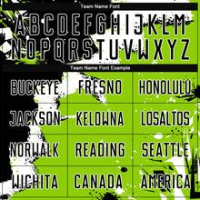 Load image into Gallery viewer, Custom Black White-Neon Green Spalsh Sublimation Soccer Uniform Jersey