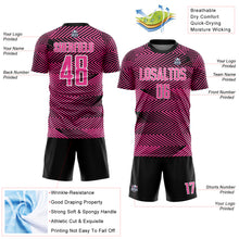 Load image into Gallery viewer, Custom Pink Black-White Line Sublimation Soccer Uniform Jersey