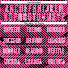 Load image into Gallery viewer, Custom Pink Black-White Line Sublimation Soccer Uniform Jersey