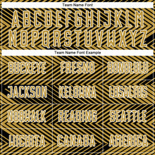 Load image into Gallery viewer, Custom Old Gold Black-White Line Sublimation Soccer Uniform Jersey