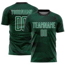 Load image into Gallery viewer, Custom Kelly Green Black-White Line Sublimation Soccer Uniform Jersey