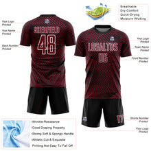 Load image into Gallery viewer, Custom Crimson Black-White Line Sublimation Soccer Uniform Jersey