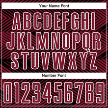 Load image into Gallery viewer, Custom Crimson Black-White Line Sublimation Soccer Uniform Jersey