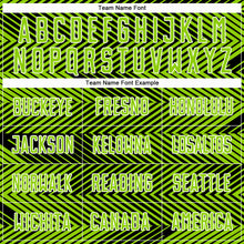 Load image into Gallery viewer, Custom Neon Green Black-White Line Sublimation Soccer Uniform Jersey