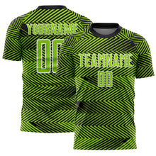 Load image into Gallery viewer, Custom Neon Green Black-White Line Sublimation Soccer Uniform Jersey