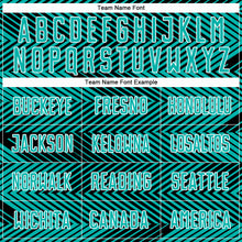 Load image into Gallery viewer, Custom Aqua Black-White Line Sublimation Soccer Uniform Jersey