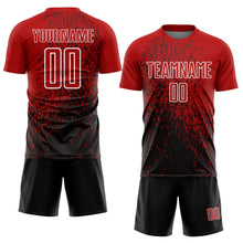 Load image into Gallery viewer, Custom Red Black-White Abstract Fragment Art Sublimation Soccer Uniform Jersey