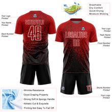 Load image into Gallery viewer, Custom Red Black-White Abstract Fragment Art Sublimation Soccer Uniform Jersey