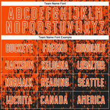 Load image into Gallery viewer, Custom Orange Black-White Abstract Fragment Art Sublimation Soccer Uniform Jersey