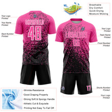 Load image into Gallery viewer, Custom Pink Black-White Abstract Fragment Art Sublimation Soccer Uniform Jersey