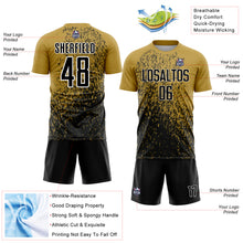 Load image into Gallery viewer, Custom Old Gold Black-White Abstract Fragment Art Sublimation Soccer Uniform Jersey