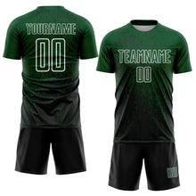 Load image into Gallery viewer, Custom Green Black-White Abstract Fragment Art Sublimation Soccer Uniform Jersey