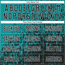 Load image into Gallery viewer, Custom Teal Black-White Abstract Fragment Art Sublimation Soccer Uniform Jersey