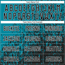 Load image into Gallery viewer, Custom Teal Black-White Abstract Fragment Art Sublimation Soccer Uniform Jersey